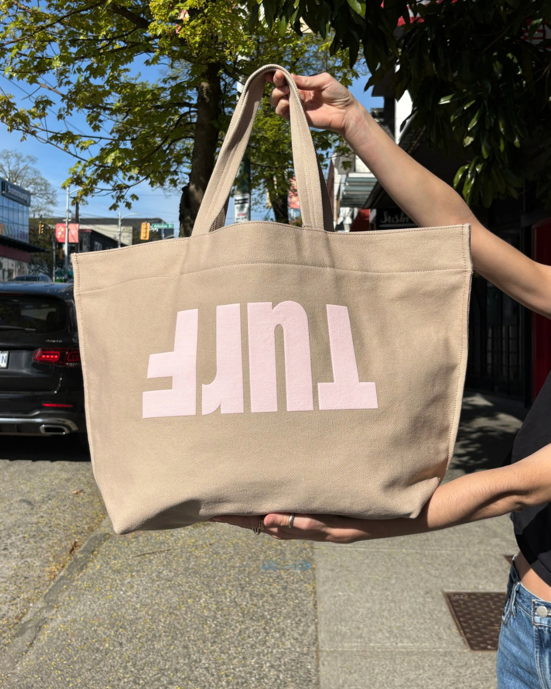 TURF ACTIVE Everyday Tote (Sesame + Pink)