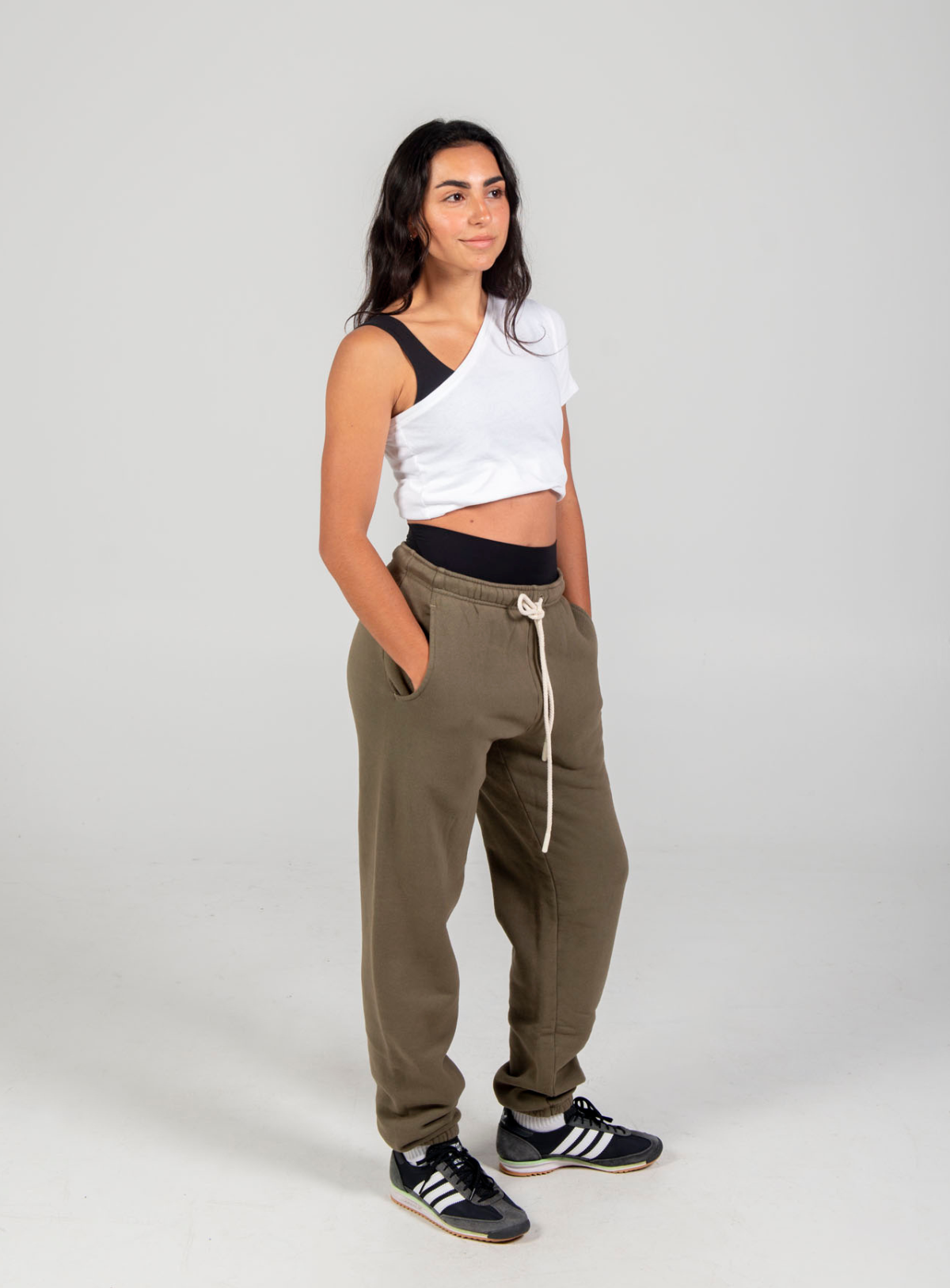 TURF ACTIVE Off The Shoulder Tee Shirt (White)