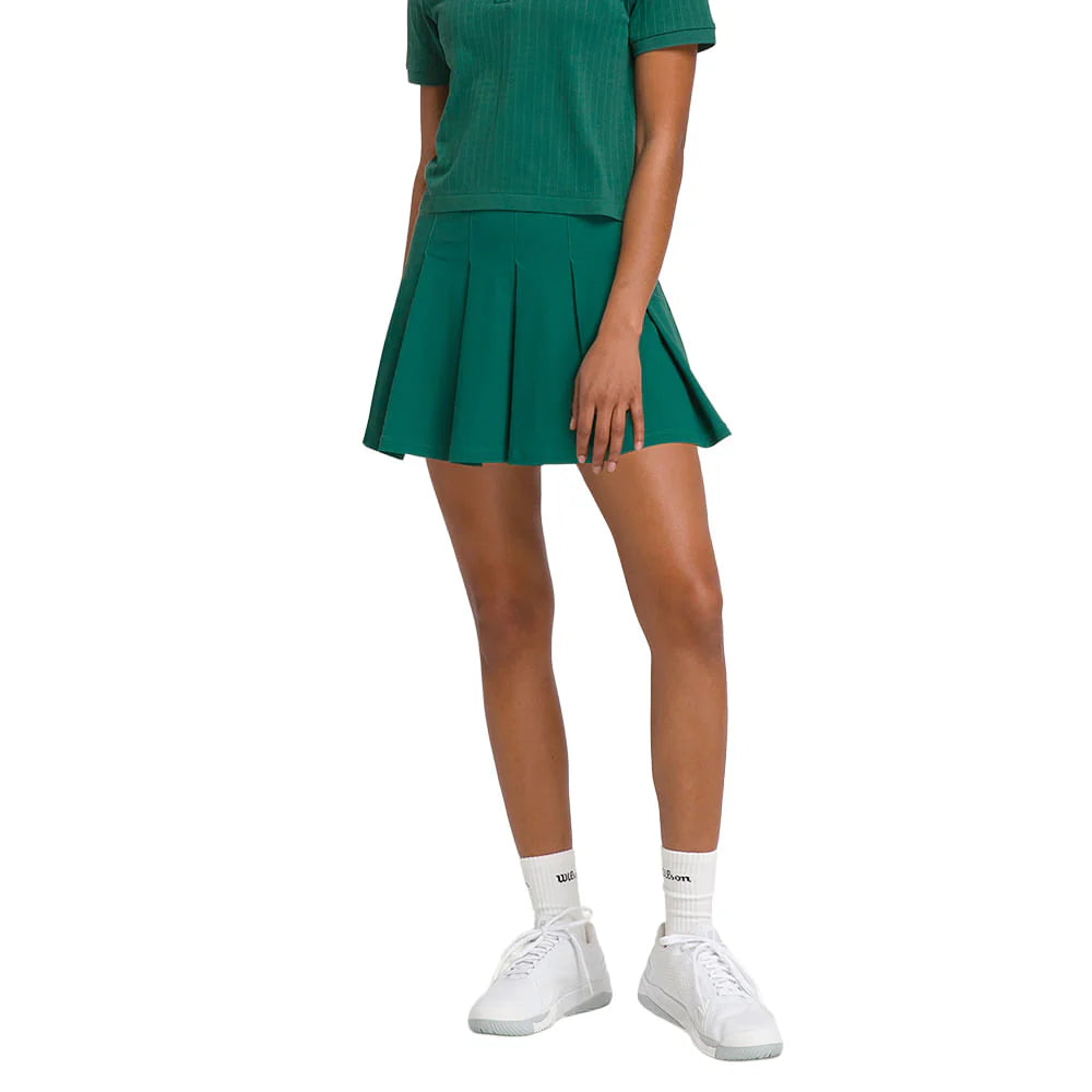 WILSON Classic Pleated Mini Skirt Field Green