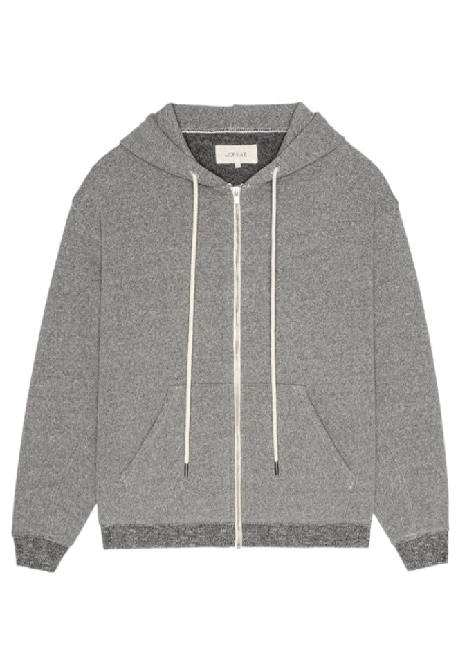 THE GREAT Fleece Campus Hoodie - Dark Heather Grey