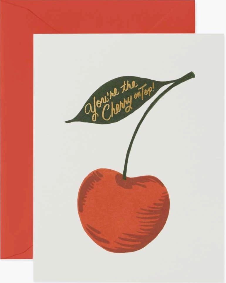 RIFLE PAPER You're the Cherry On Top Love & Friendship Card