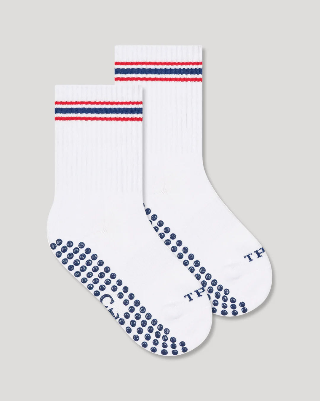 THE PILATES SOCK COMPANY Navy and Red Stripe