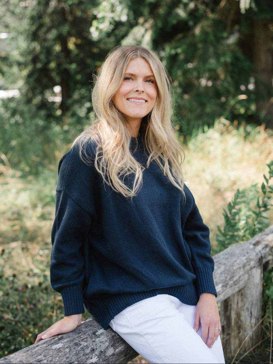 ONE WEDNESDAY Cotton Crewneck French Blue