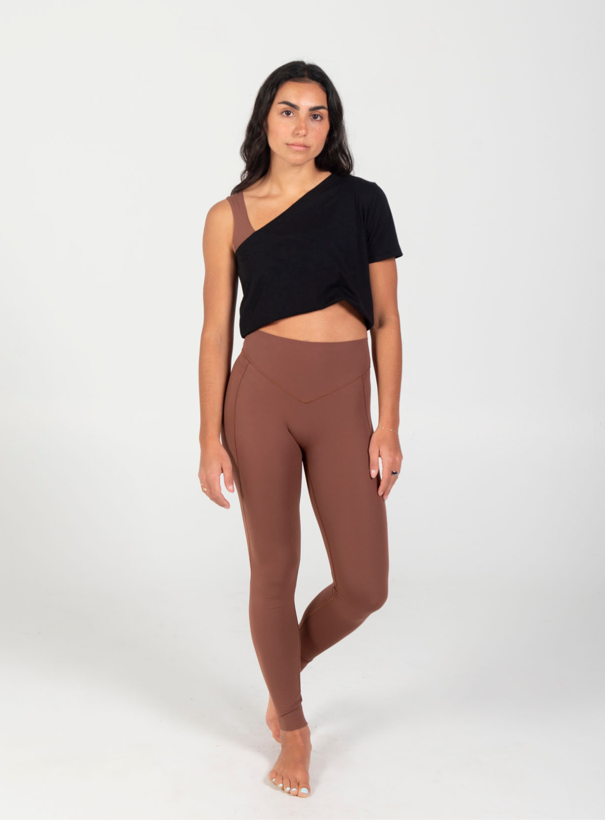 TURF ACTIVE Off The Shoulder Tee Shirt (Black)