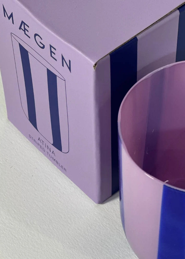 MAEGEN Atina Striped Tumbler - Lilac & Navy