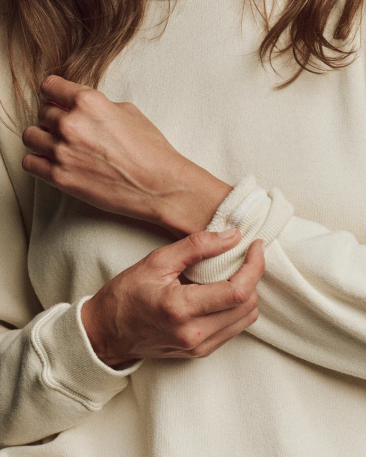 The Great - The Fleece Rookie Sweatshirt - Washed White