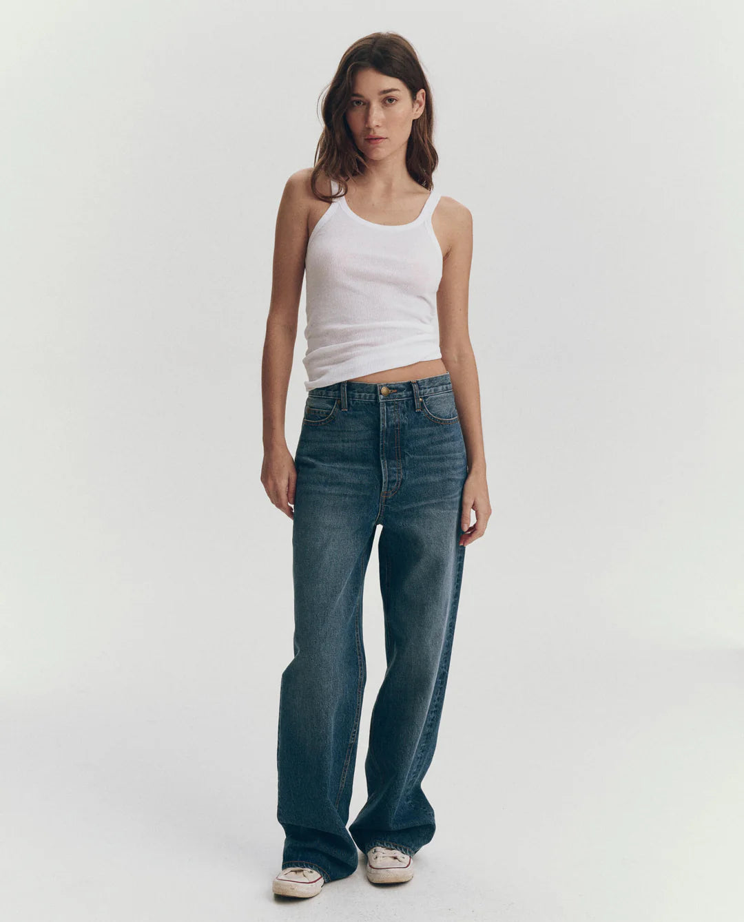 THE GREAT Baby Rib Tank True White