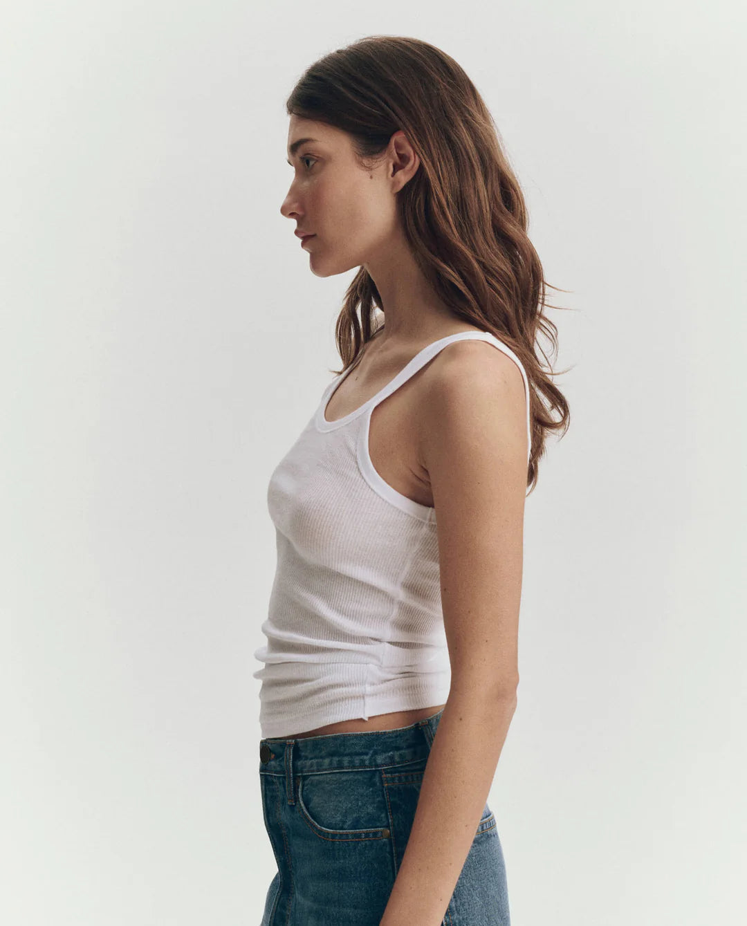 THE GREAT Baby Rib Tank True White