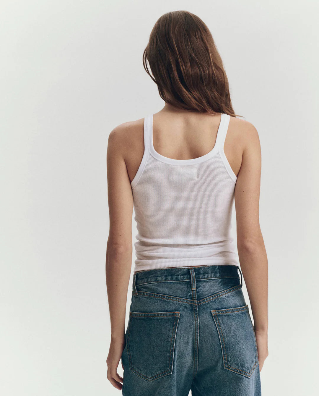THE GREAT Baby Rib Tank True White