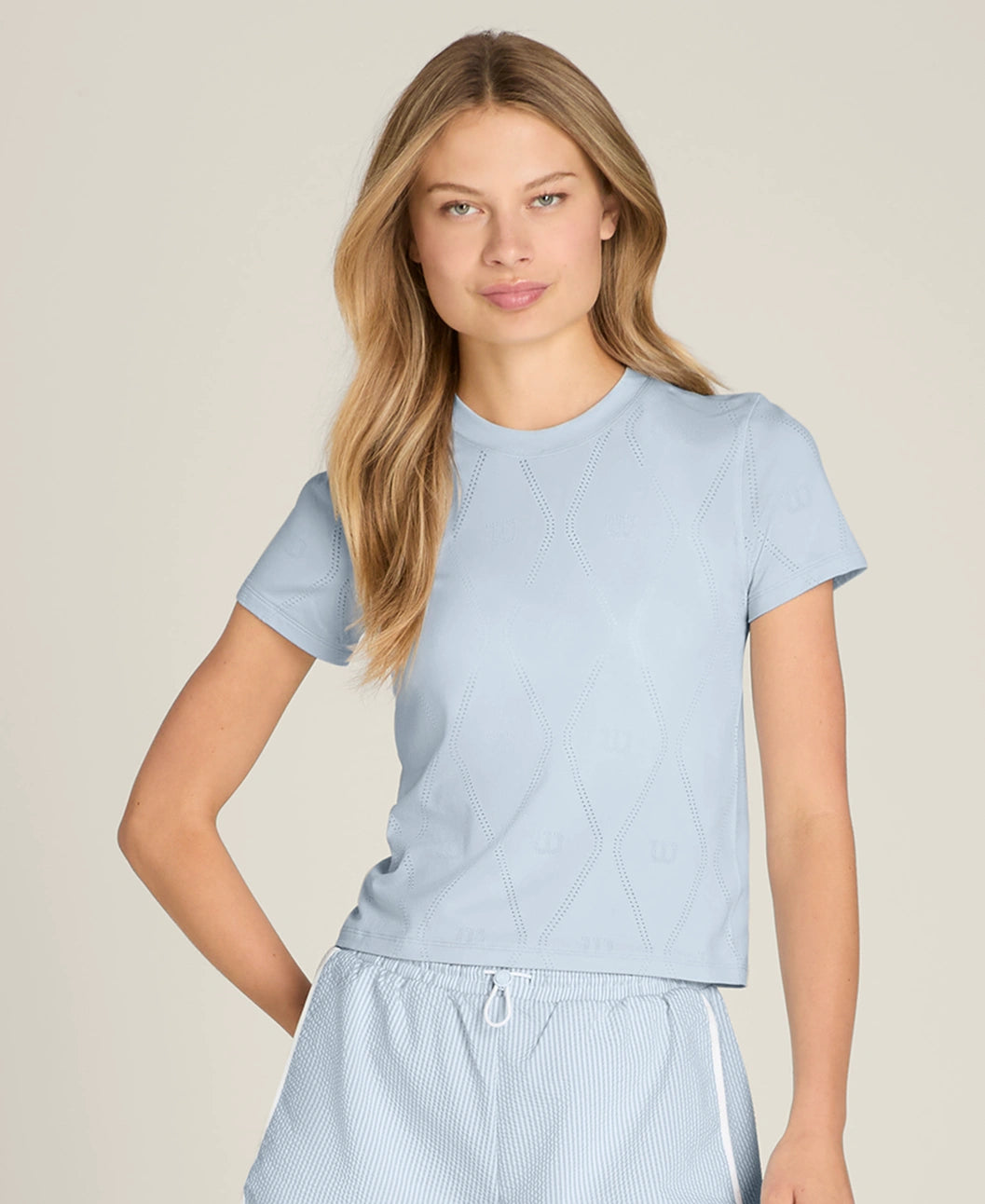 WILSON Seamless Short Sleeve T-Shirt Sky