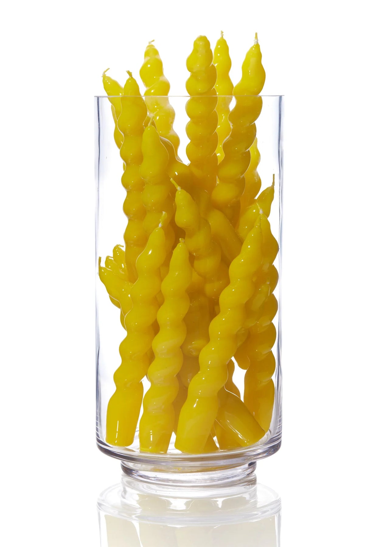 MAEGEN Spiral Taper Candles 3 Pack - Yellow