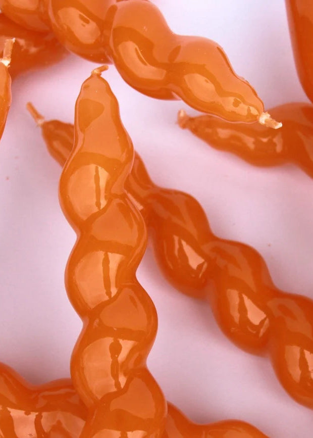 MAEGEN Spiral Taper Candles 3 Pack - Tangerine