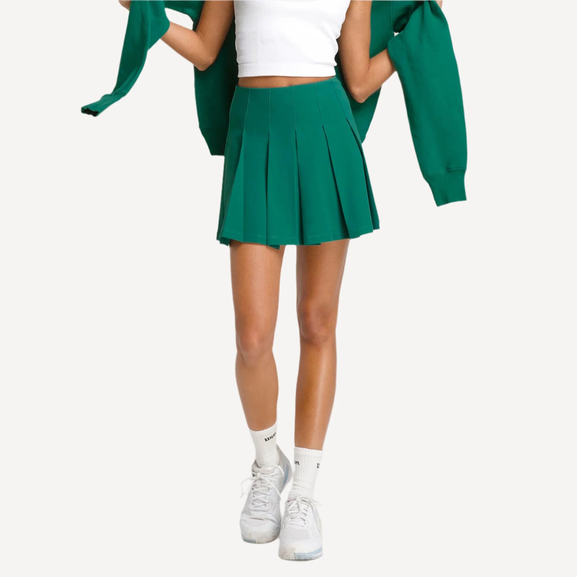 WILSON Classic Pleated Mini Skirt Field Green