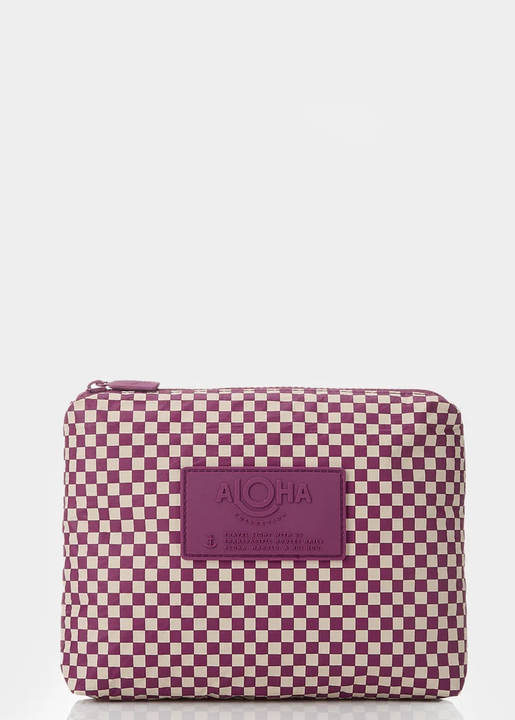 ALOHA Bag Small Pouch - Tiny Check - Sandstone/Plum