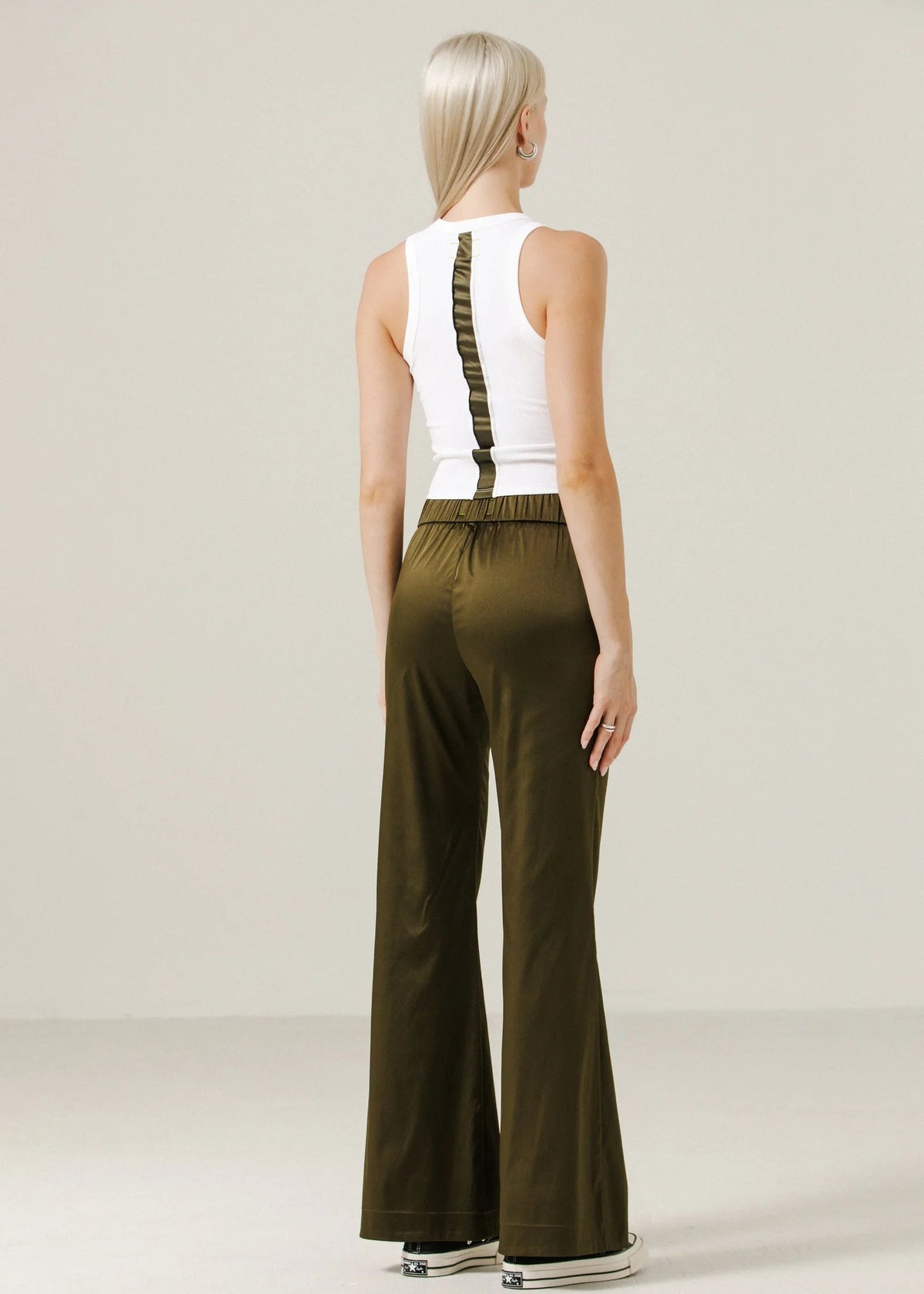 STAPL STUDIO Connect Tank - White/Dark Moss