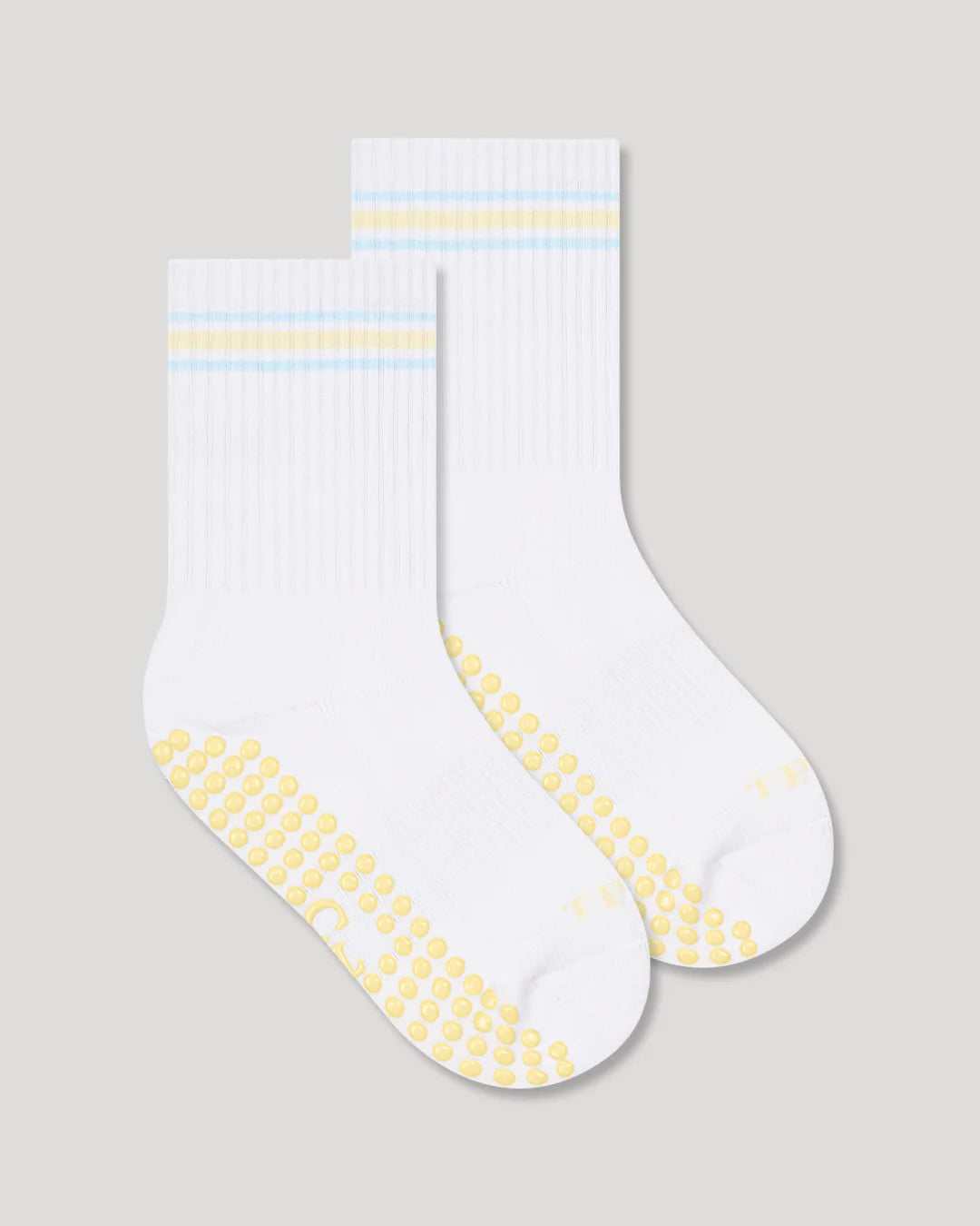 THE PILATES SOCK COMPANY Butter Yellow and Blue Stripe