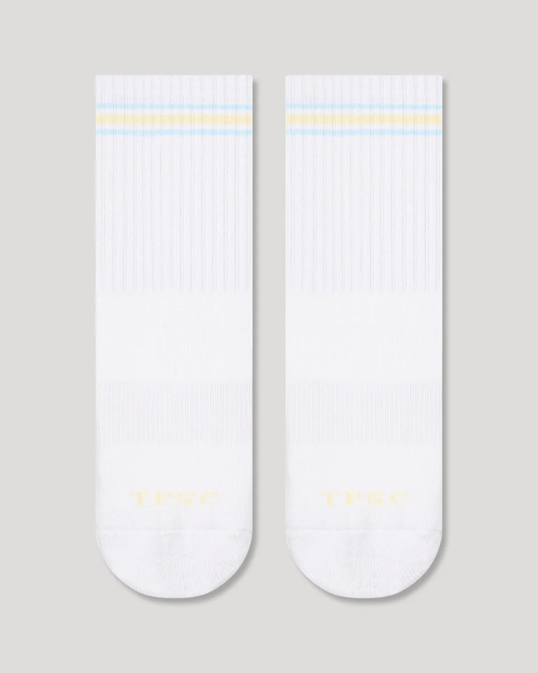 THE PILATES SOCK COMPANY Butter Yellow and Blue Stripe