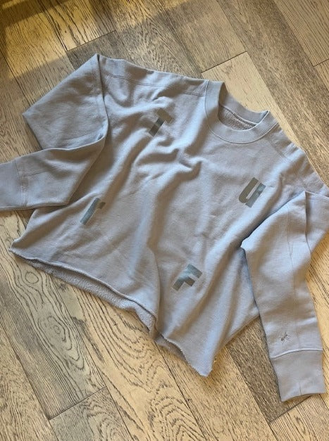 TURF Classic Cut Off Sweatshirt Ash with Logo Size M