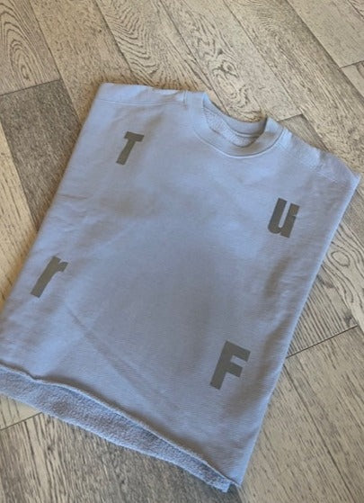 TURF Classic Cut Off Sweatshirt Ash with Logo Size M