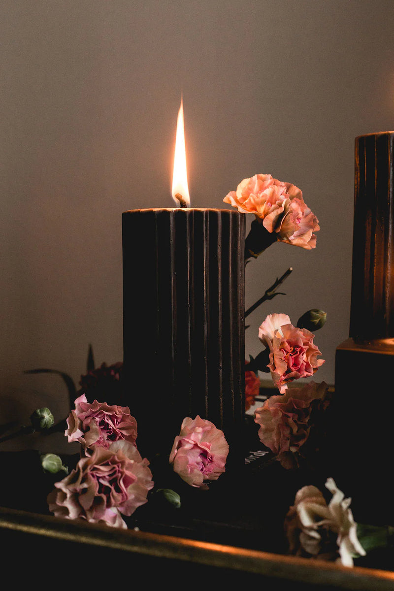 Crowfoot Collective - Night - Beeswax Fluted Pillar Candle