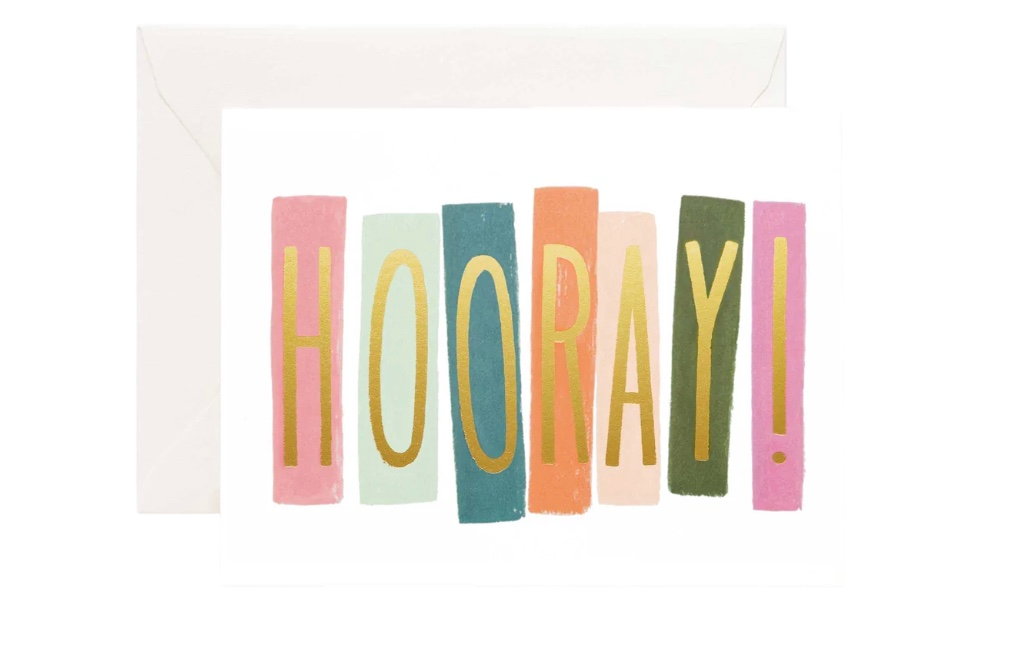 RIFLE PAPER Hooray! Congrats Card