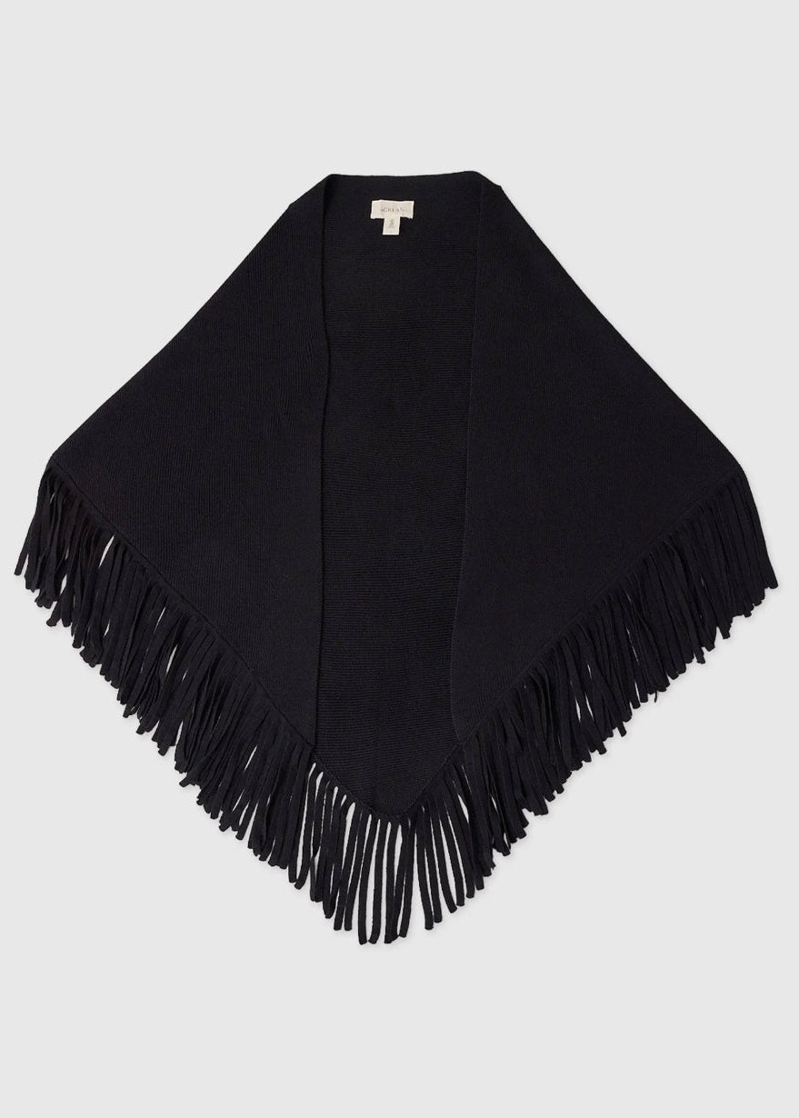 THE GREAT The Big Sweater Fringe Scarf - Black