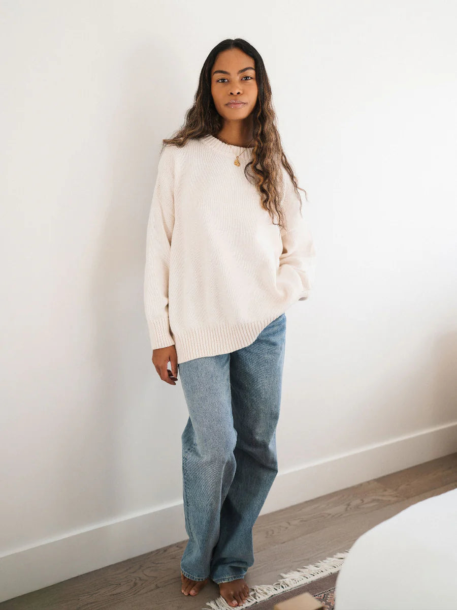 ONE WEDNESDAY Cotton Crewneck Ivory