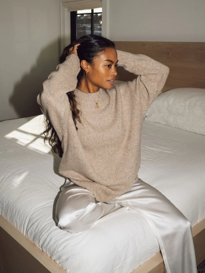 ONE WEDNESDAY Oversized Crewneck (Oatmeal)