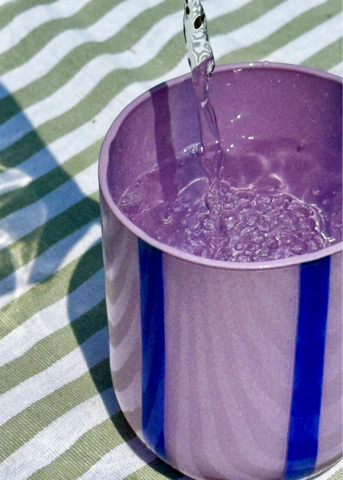 MAEGEN Atina Striped Tumbler - Lilac & Navy