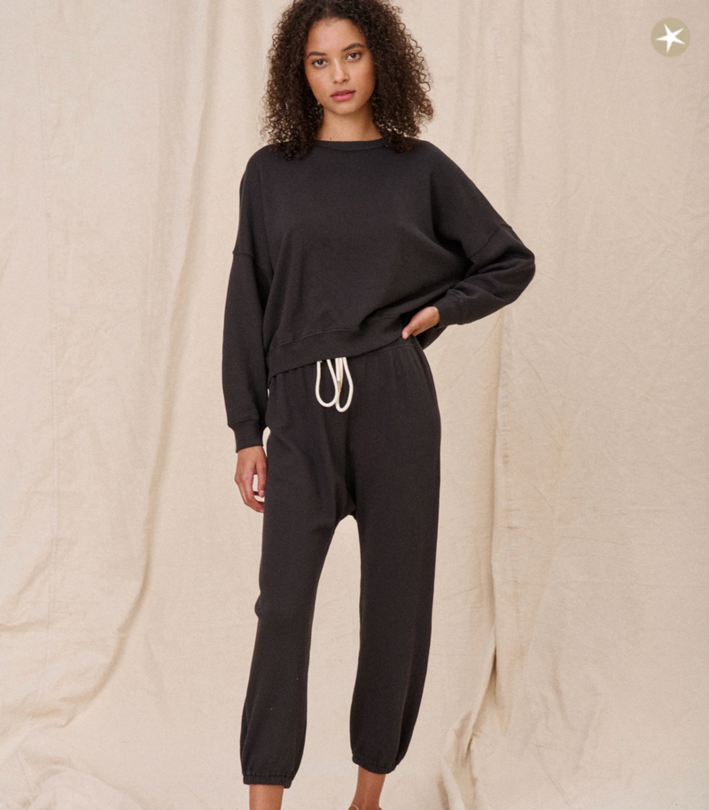 THE GREAT Stadium Sweatpant Washed White 1