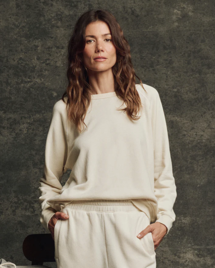 The Great - The Fleece Rookie Sweatshirt - Washed White