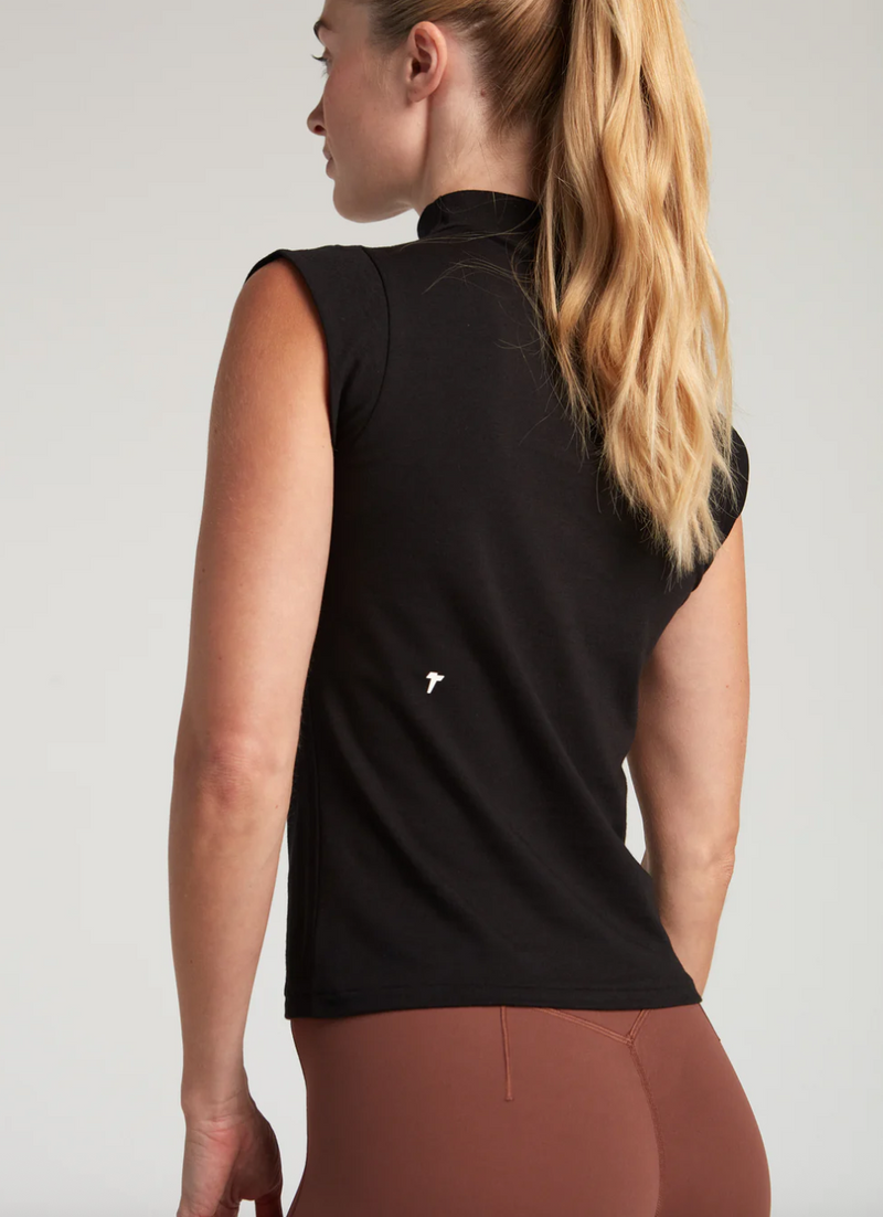 TURF ACTIVE Mock Neck Baby Tee (Black)