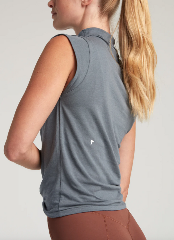 TURF ACTIVE Mock Neck Baby Tee (Stone)