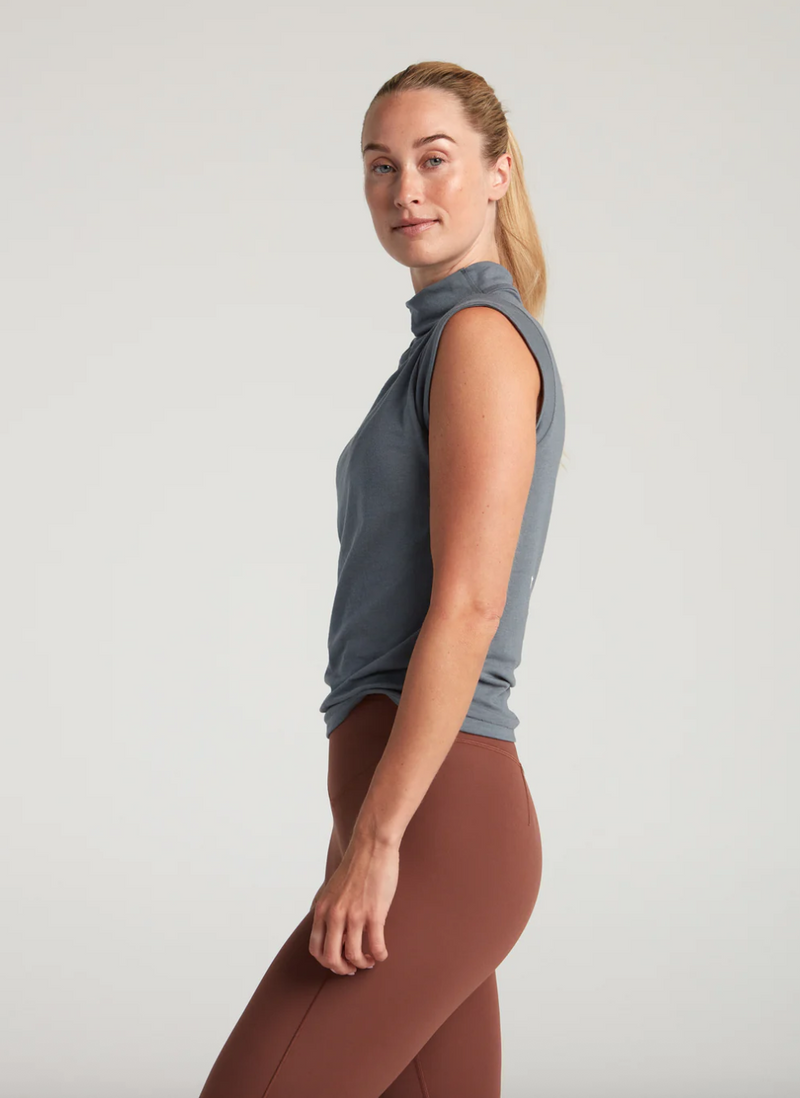 TURF ACTIVE Mock Neck Baby Tee (Stone)