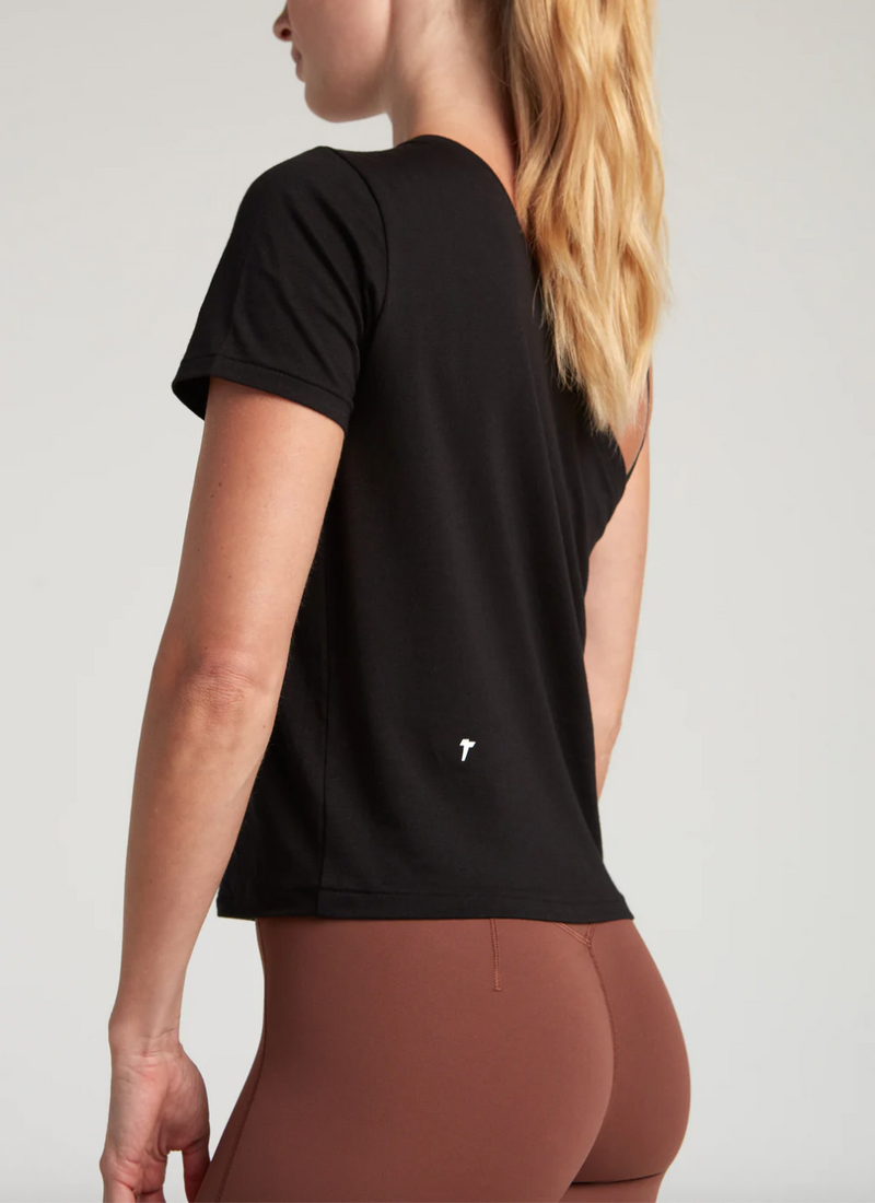 TURF ACTIVE Off The Shoulder Tee Shirt (Black)