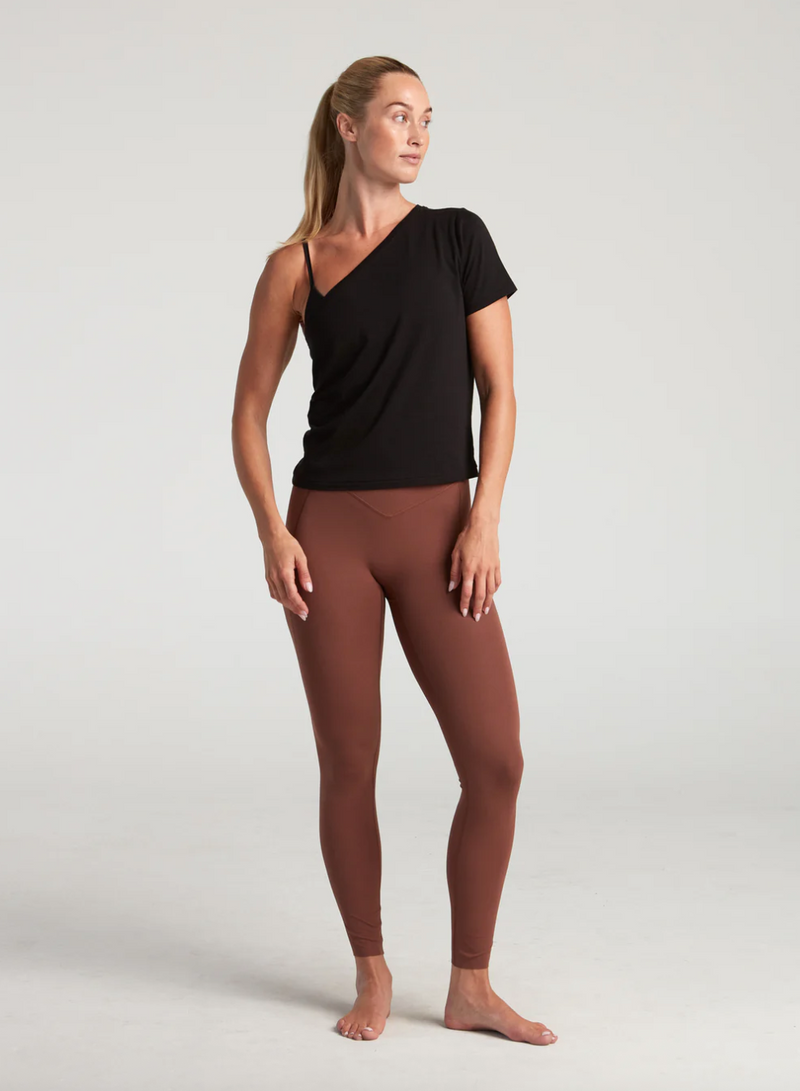 TURF ACTIVE Off The Shoulder Tee Shirt (Black)