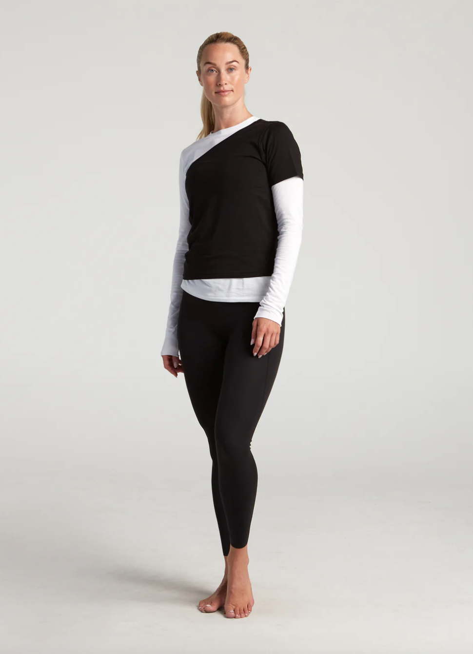 TURF ACTIVE Off The Shoulder Tee Shirt (Black)