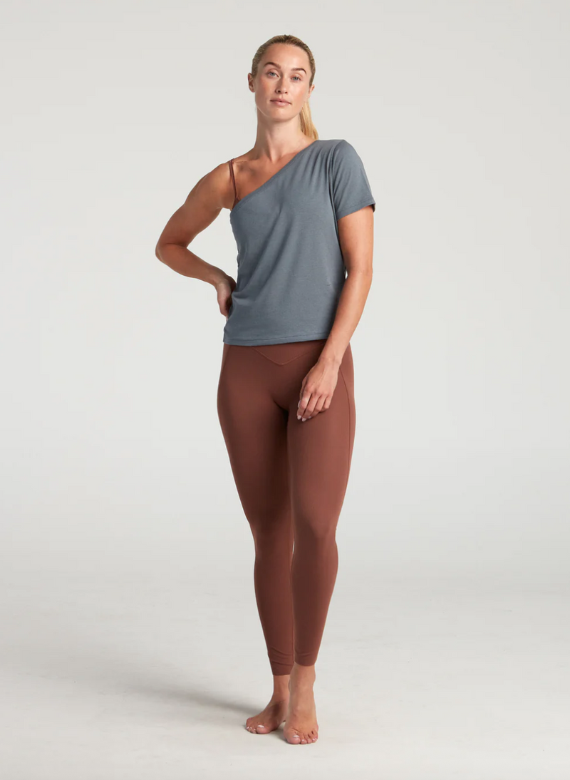 TURF ACTIVE Off The Shoulder Tee Shirt (Stone)