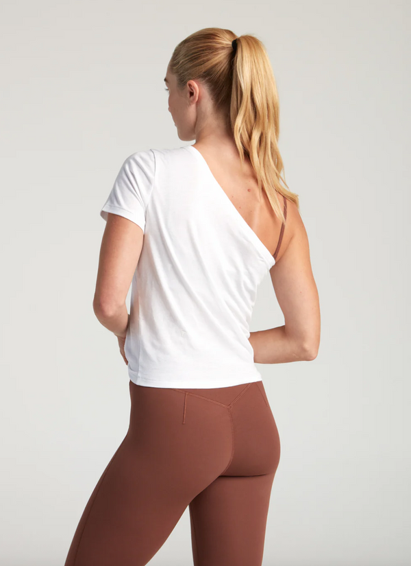 TURF ACTIVE Off The Shoulder Tee Shirt (White)