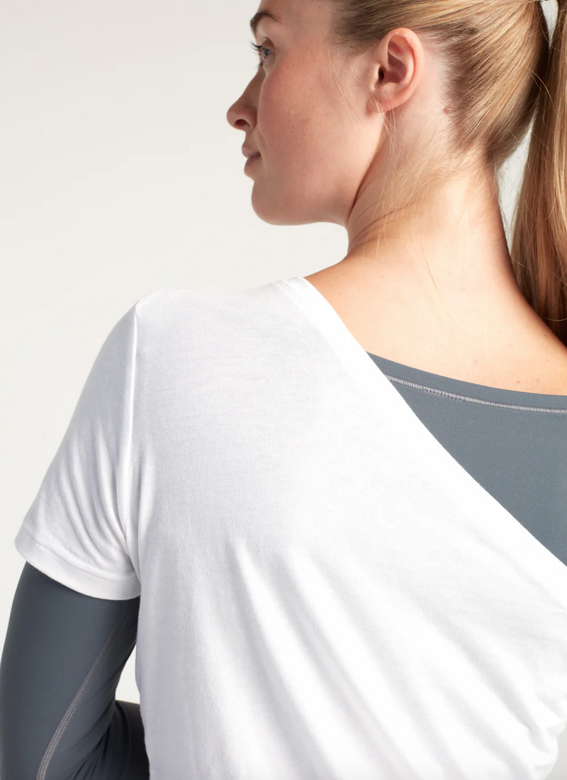 TURF ACTIVE Off The Shoulder Tee Shirt (White)