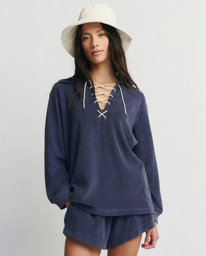 THE GREAT Micro Terry Lace Up Tunic