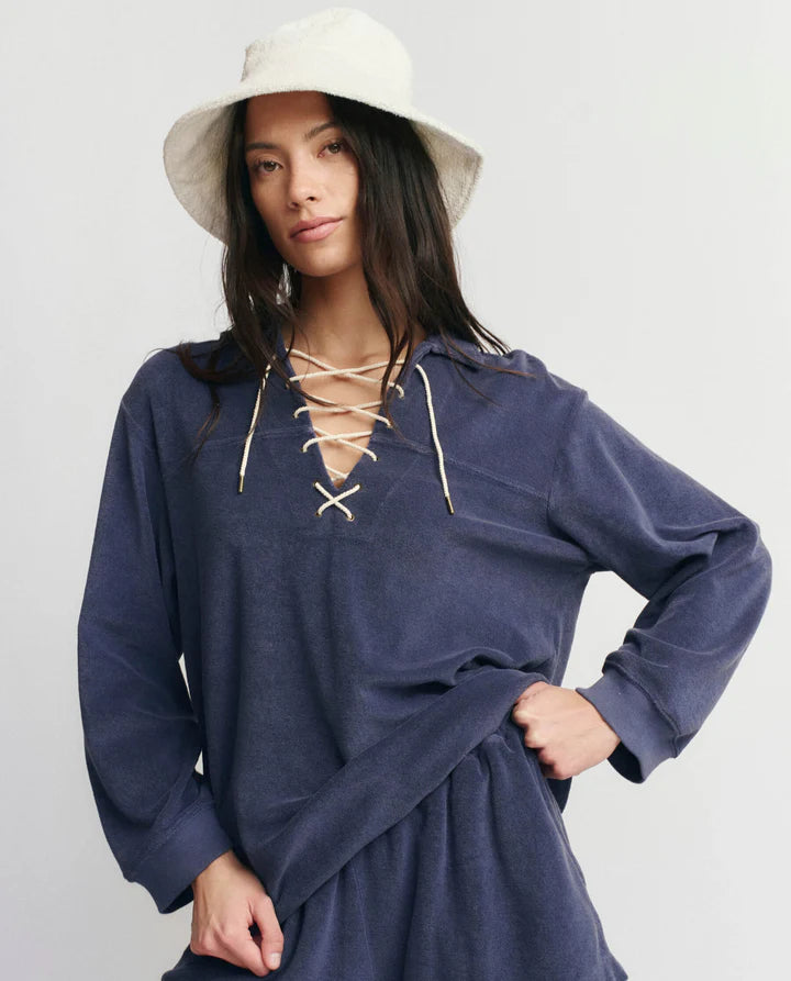 THE GREAT Micro Terry Lace Up Tunic