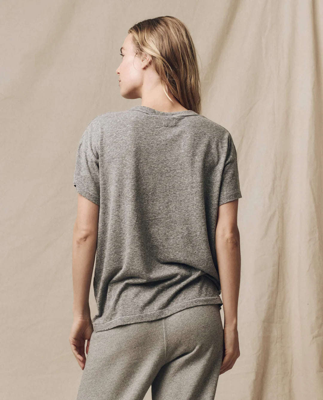 THE GREAT The Boxy Crew Heather Grey