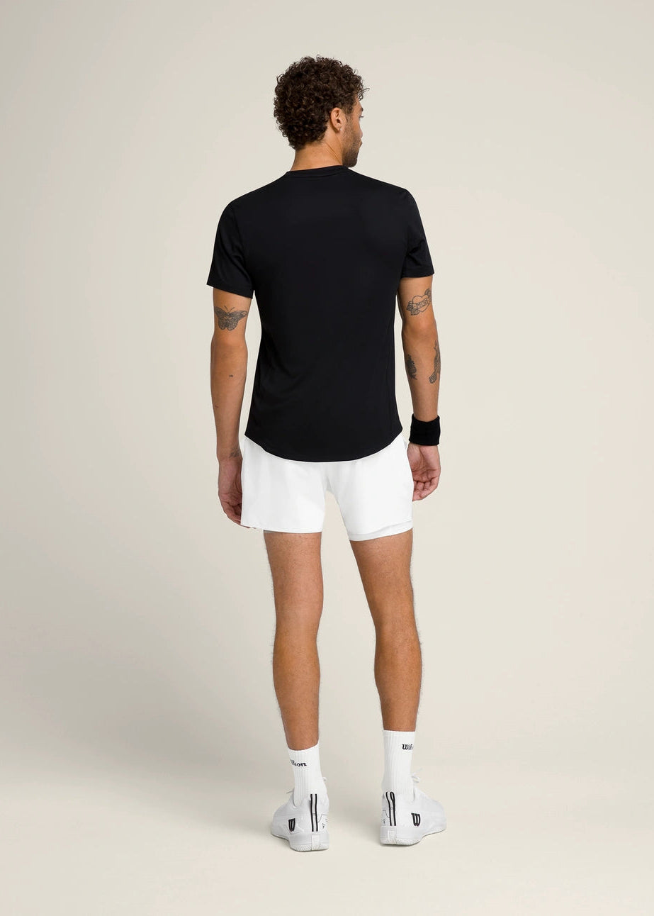 WILSON Mens Tournament Pro Short 5" - White