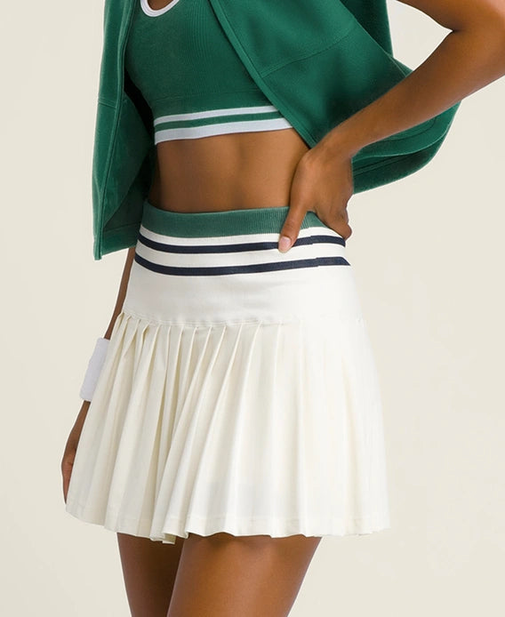 WILSON Midtown Tennis Skirt Bright White / Field Green