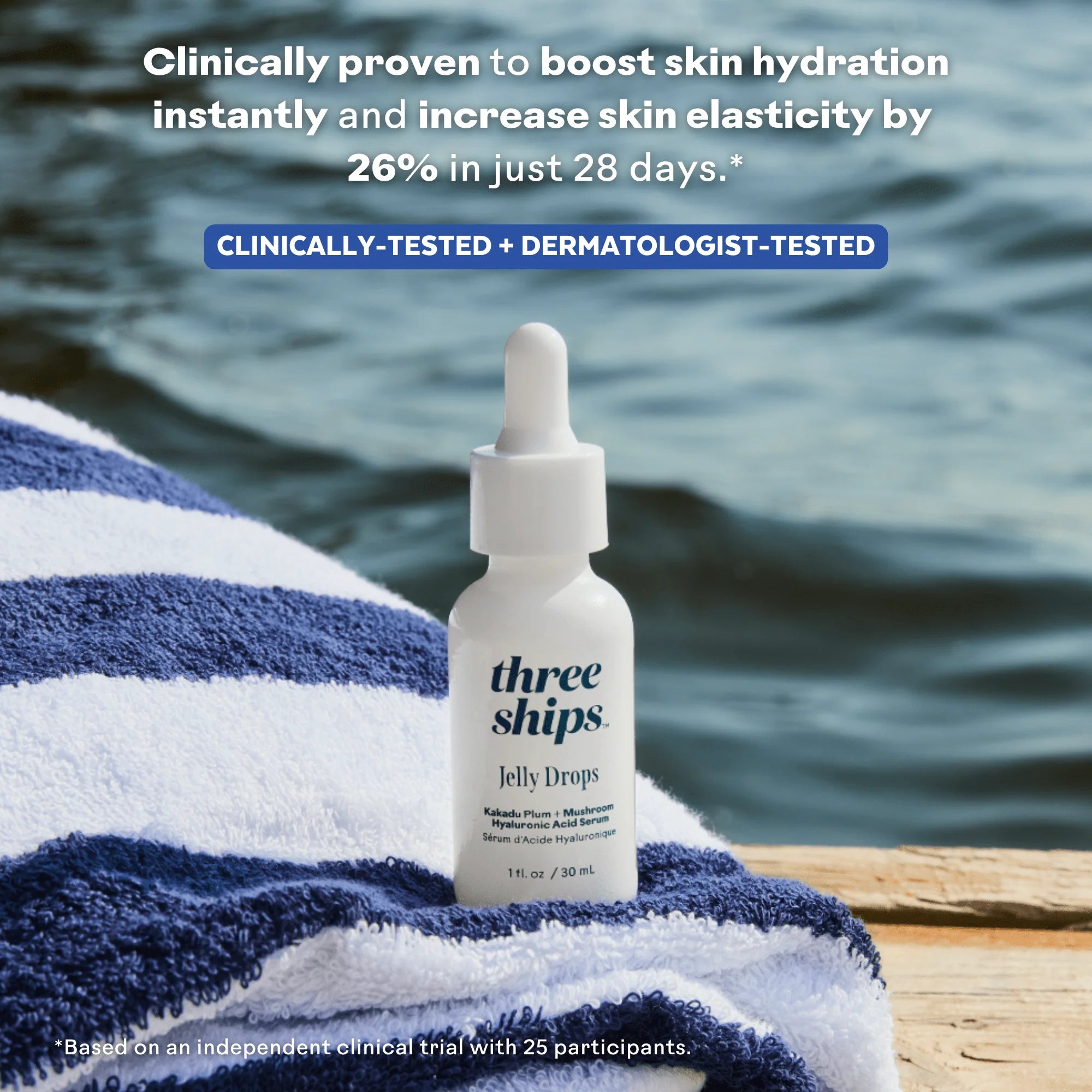 THREE SHIPS Jelly Drops™ Kakadu Plum + Mushroom Hyaluronic Acid Serum