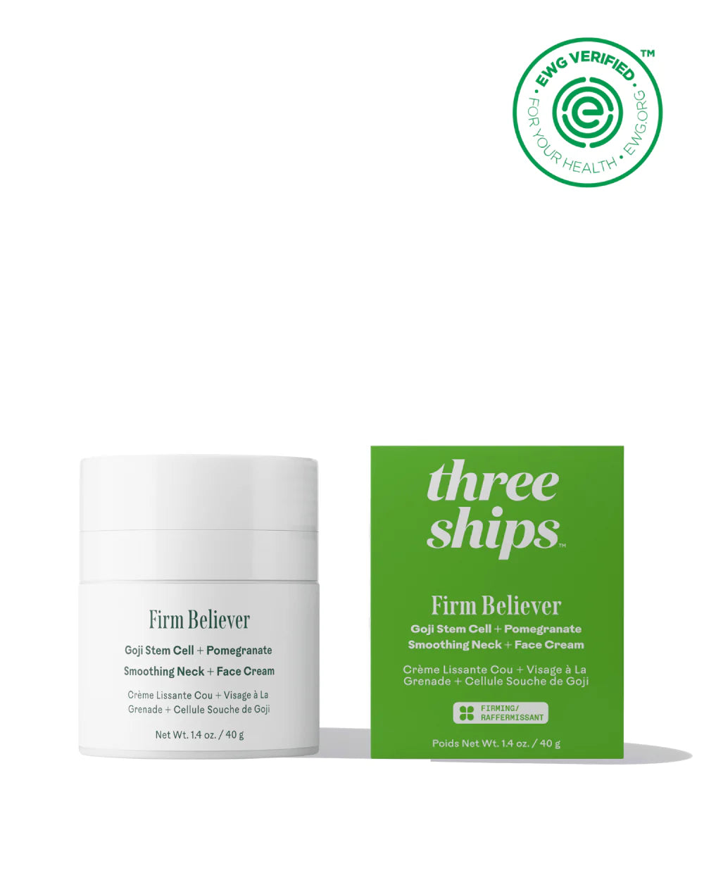 THREE SHIPS Firm Believer™ Goji Stem Cell + Pomegranate Smoothing Neck + Face Cream