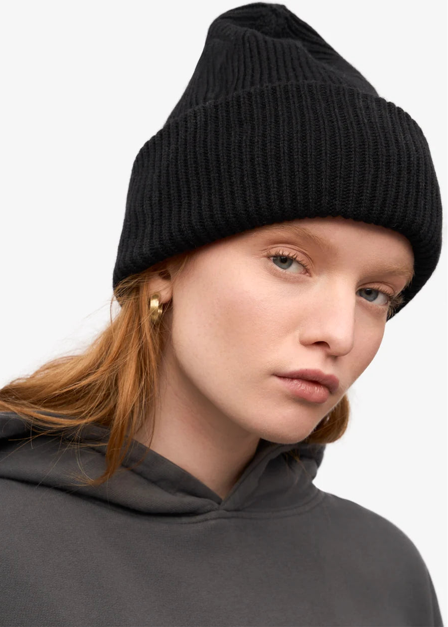 COLORFUL STANDARD Merino Wool Hat -  Deep Black