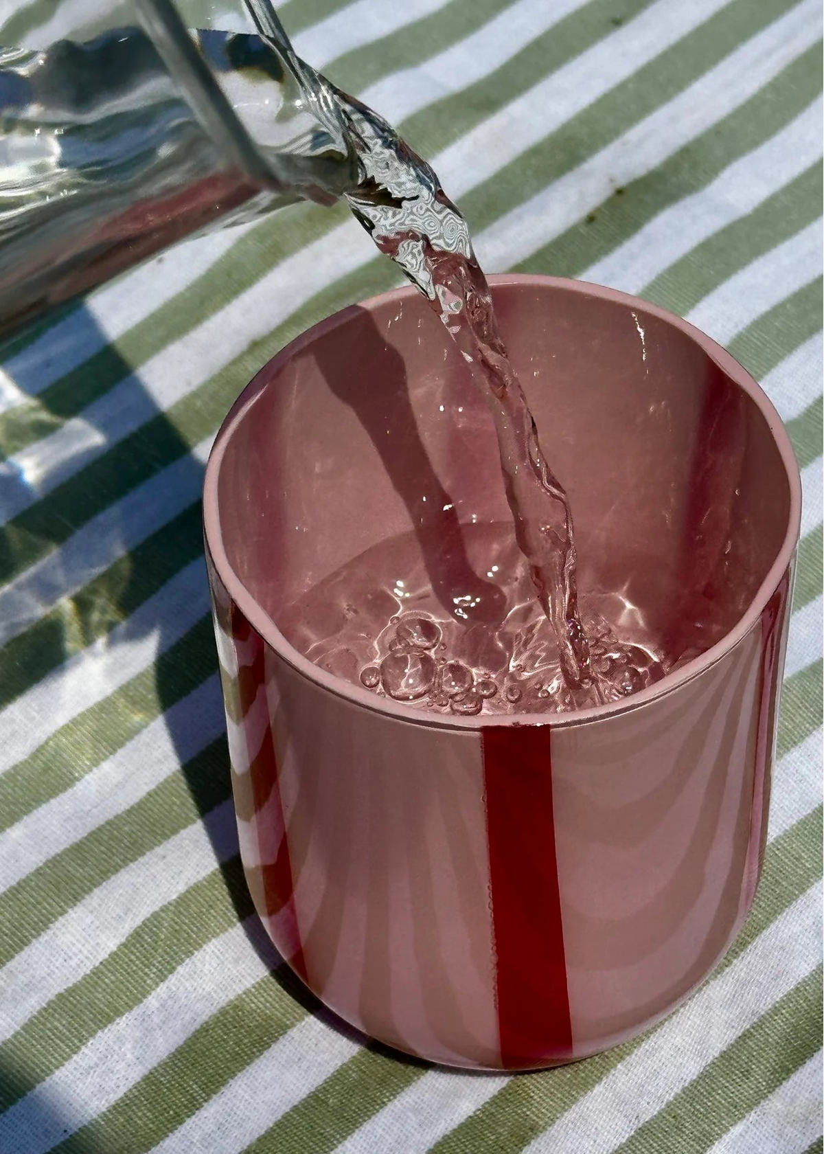 MAEGEN Atina Striped Tumbler - Pink & Red