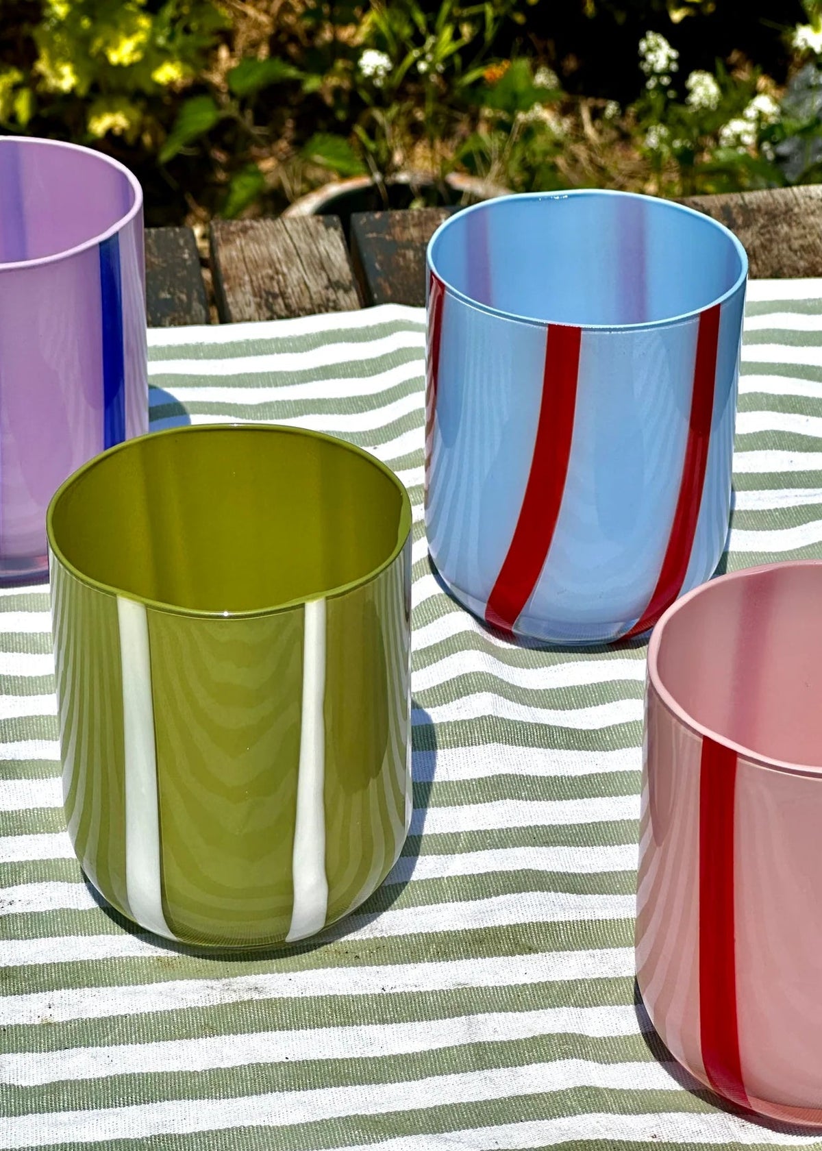 MAEGEN Atina Striped Tumbler - Pink & Red